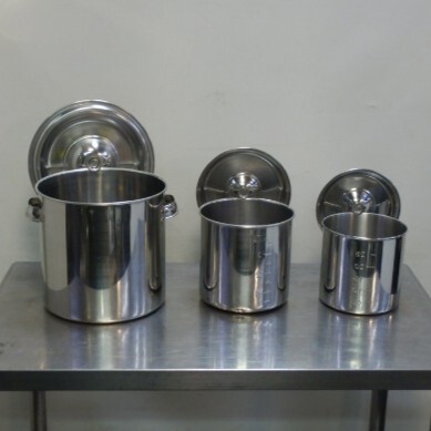 1【3個セット】18-8 ステンレス 丸 キッチンポット ふた付 AG 手付 24cm 11L 手なし 18cm 4.5L 16cm 3.2L 寸胴鍋拍卖