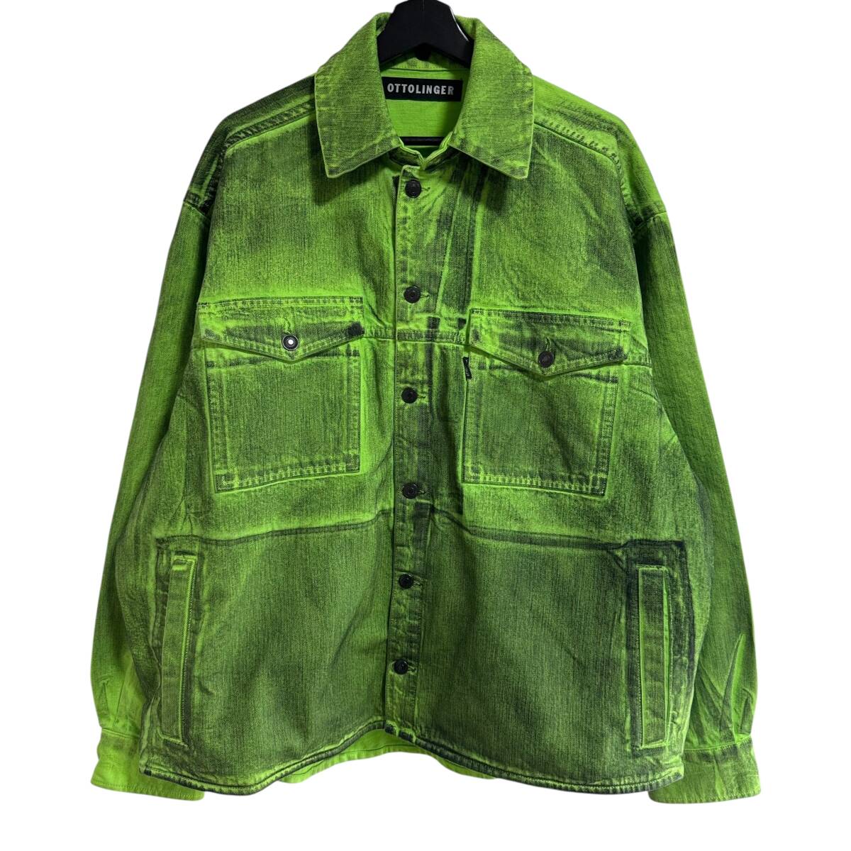 美品 OTTOLINGER 22AW GREEN OVERSIZED DENIM JACKET オットリンガー グリーン オーバーサイズ デニムジャケット拍卖