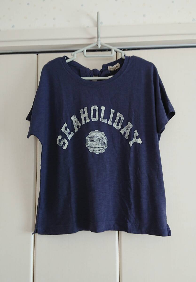 サマンサモスモス★マリンプリントTシャツ・ネイビー★タグ付き拍卖