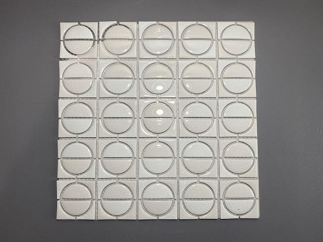 美濃焼モザイクタイル 異形タイルシート サボン SVO-Wホワイト リノベーション DIY お洒落な洗面壁 店舗内装 モザイクタイルシート拍卖