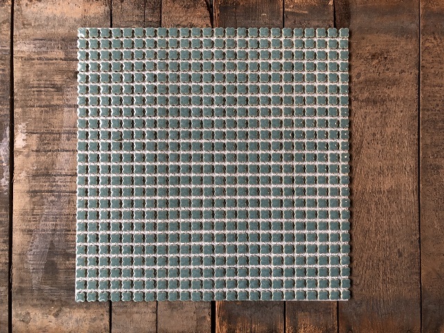 復刻!美濃焼花子タイルシート 新築 リノベーション 壁 カウンター DIY 9Cスモークグリーン モザイクタイル タイル庭 モザイクタイル拍卖