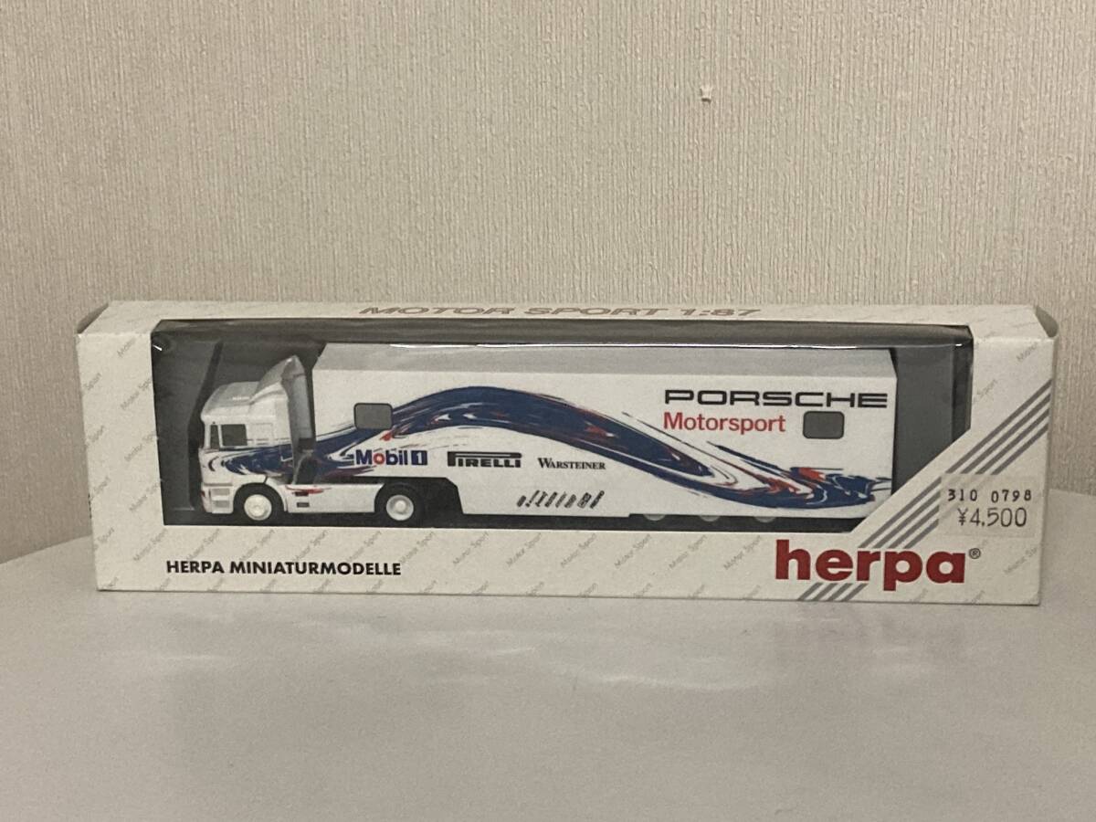 送料無料 1/87 HO / herpa ヘルパ ポルシェ トレーラー Porsche拍卖