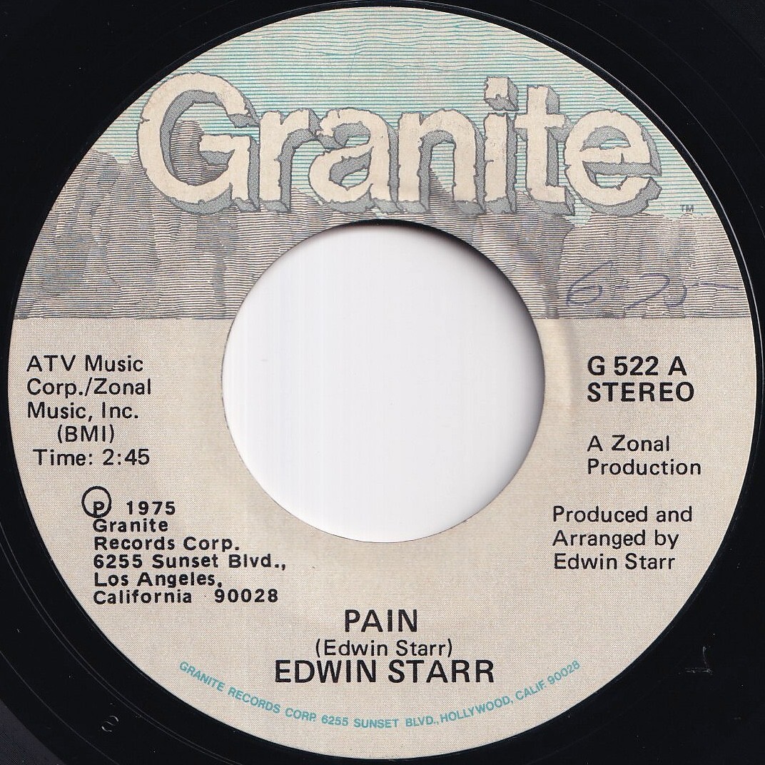 Edwin Starr Pain / I'll Never Forget You Granite US G 522 212474 SOUL FUNK ソウル ファンク レコード 7インチ 45拍卖