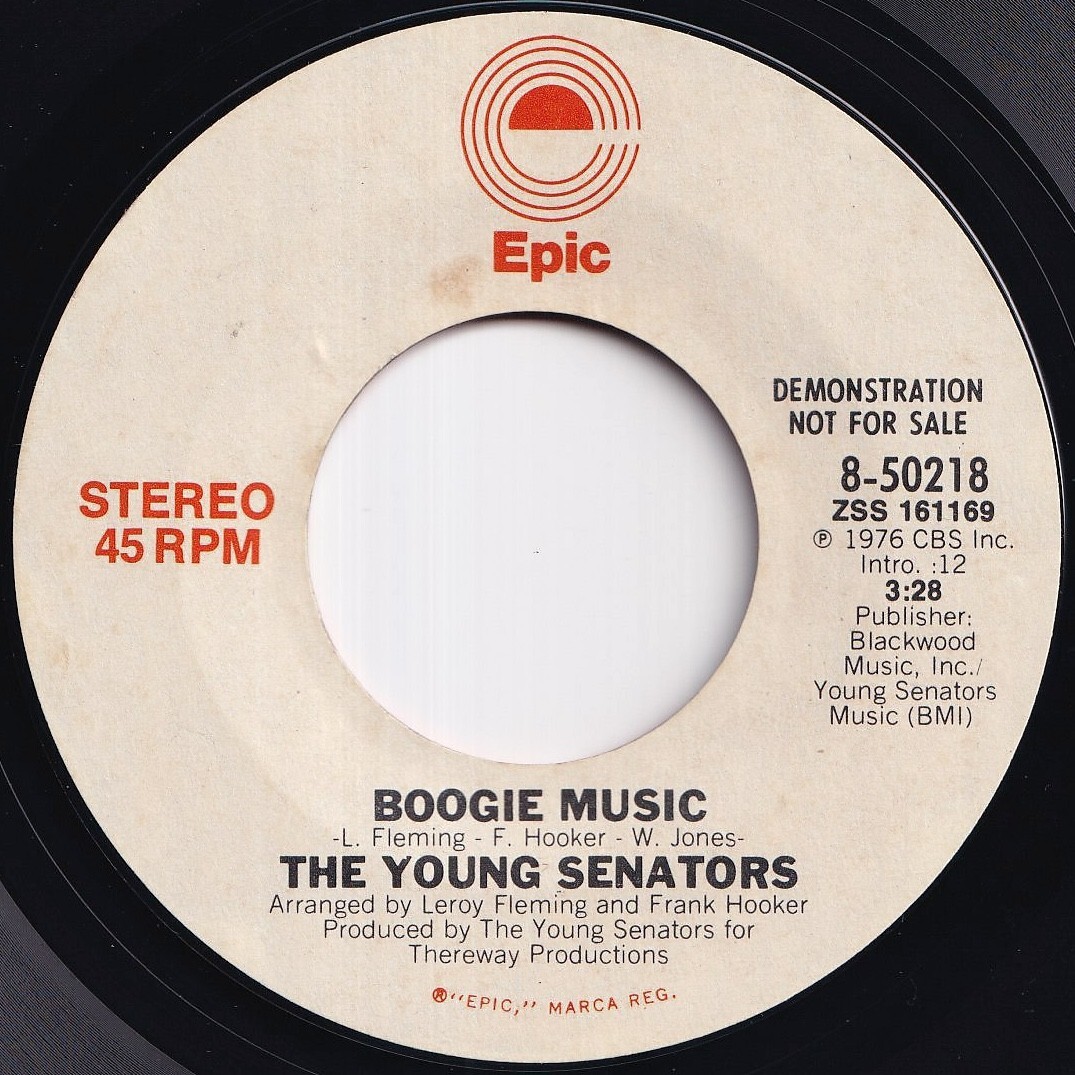 Young Senators Boogie Music (Stereo) / (Mono) Epic US 8-50218 212338 SOUL DISCO ソウル ディスコ レコード 7インチ 45拍卖