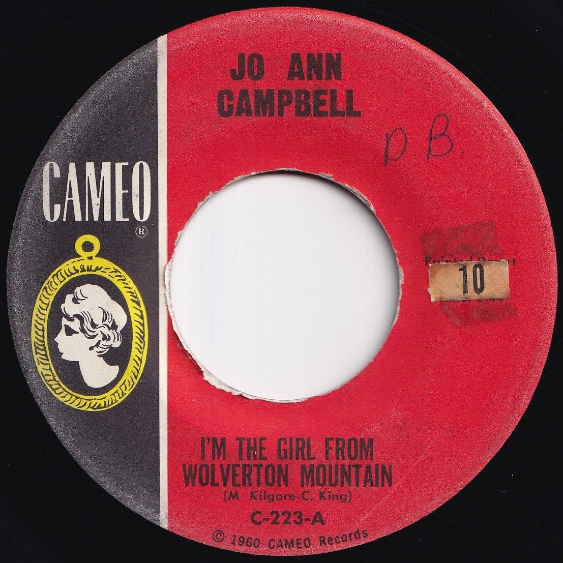 Jo Ann Campbell I'm The Girl From Wolverton Mountain / Sloppy Joe Cameo US C-223 212553 R&B R&R レコード 7インチ 45拍卖