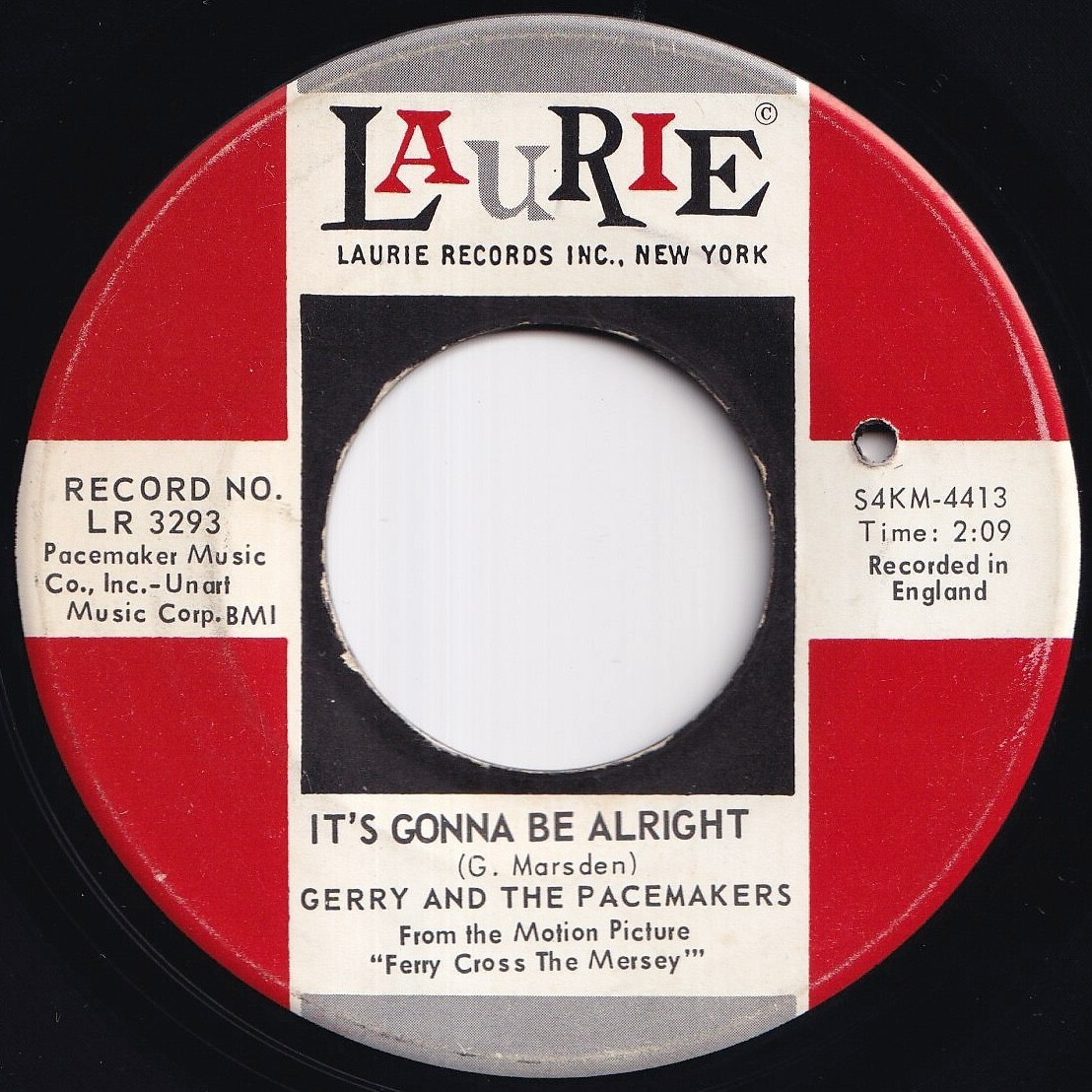 Gerry & The Pacemakers It's Gonna Be Alright / Skinny Minnie Laurie US LR 3293 212285 ROCK POP ロック ポップ レコード 7インチ 45拍卖