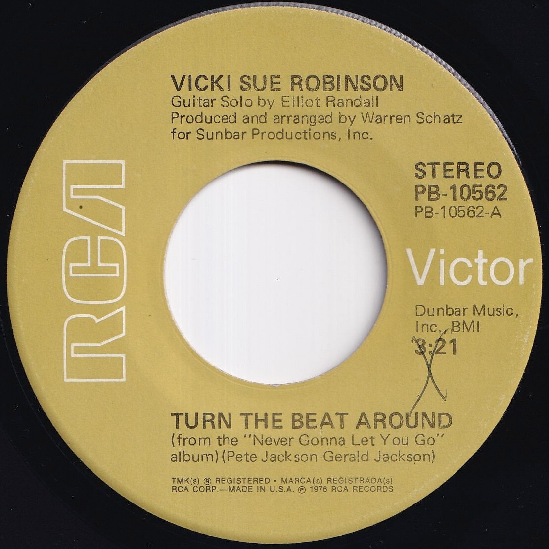 Vicki Sue Robinson Turn The Beat Around / Lack Of Respect RCA Victor US PB-10562 212341 ソウル ディスコ レコード 7インチ 45拍卖