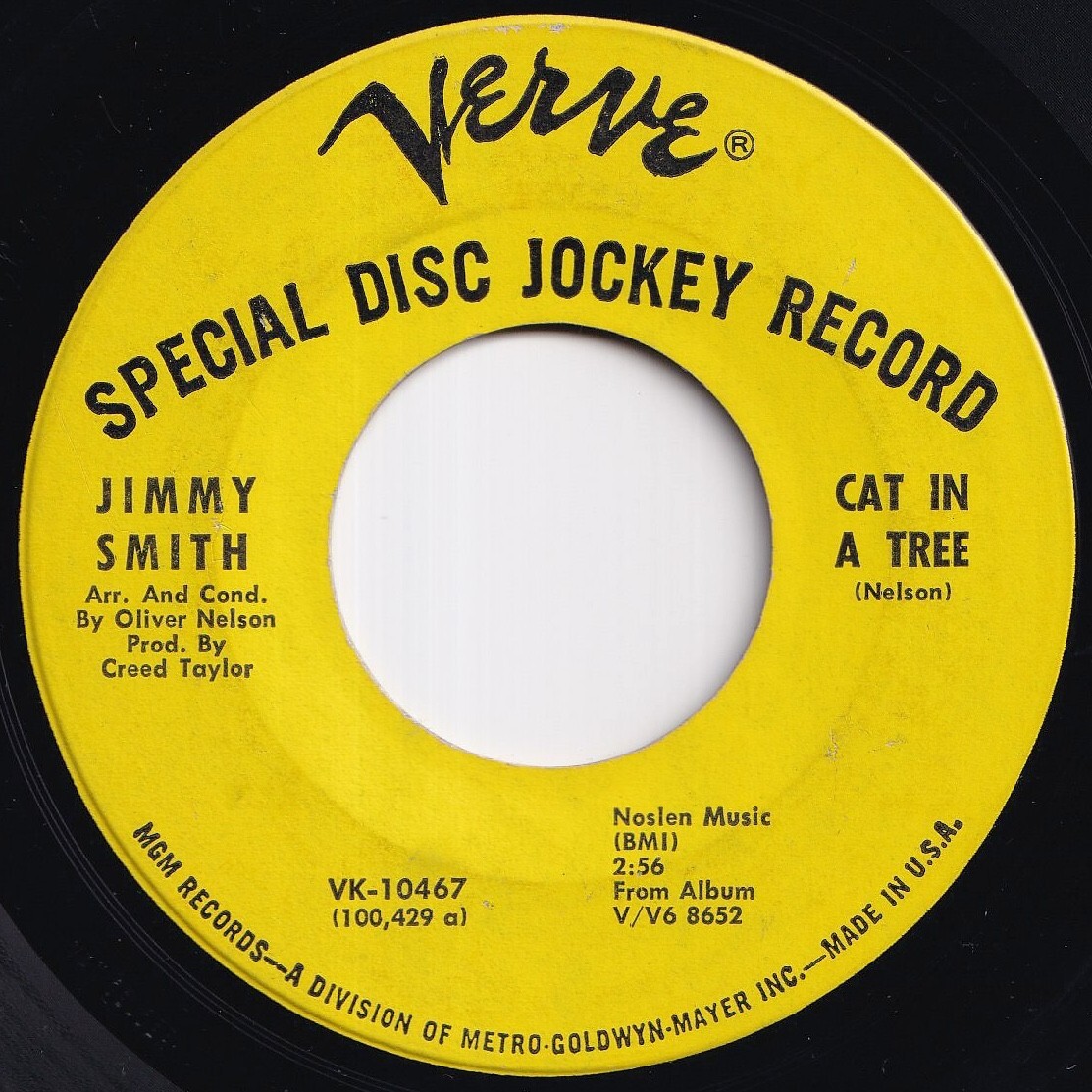Jimmy Smith Cat In A Tree (Part 1) / (Part 2) Verve US VK-10467 212535 JAZZ ジャズ レコード 7インチ 45拍卖