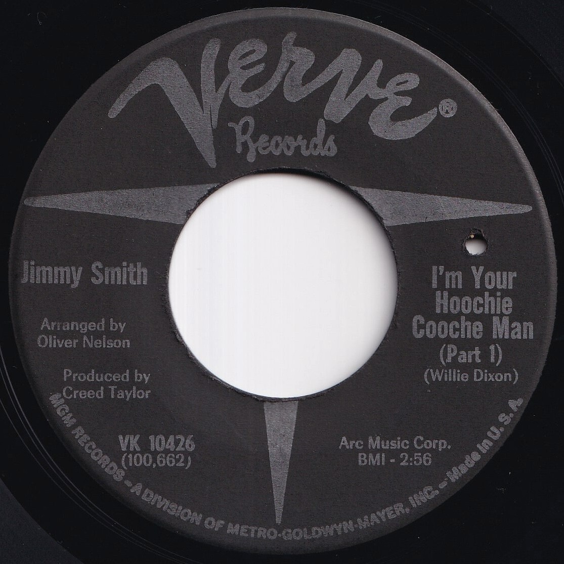 Jimmy Smith Hoochie Coochie Man (Part 1) / (Part 2) Verve US VK 10426 212534 JAZZ ジャズ レコード 7インチ 45拍卖