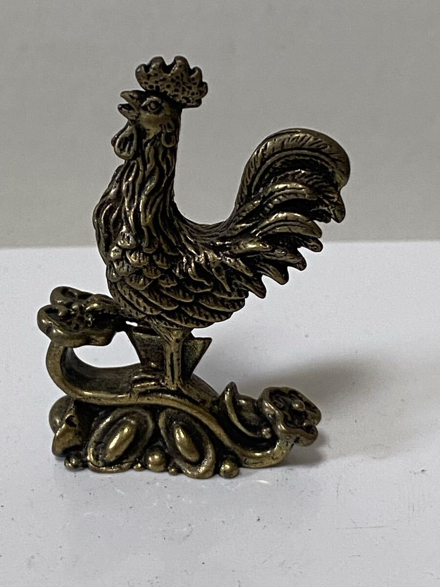 元宝鷄 真鍮 置物 干支 縁起物 風水拍卖