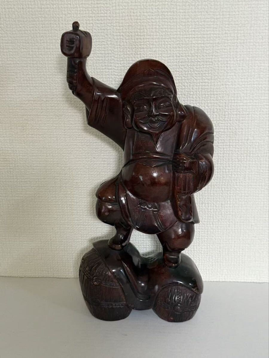 木彫 七福神 大黒様 置物 縁起物 商売繁盛年代物拍卖