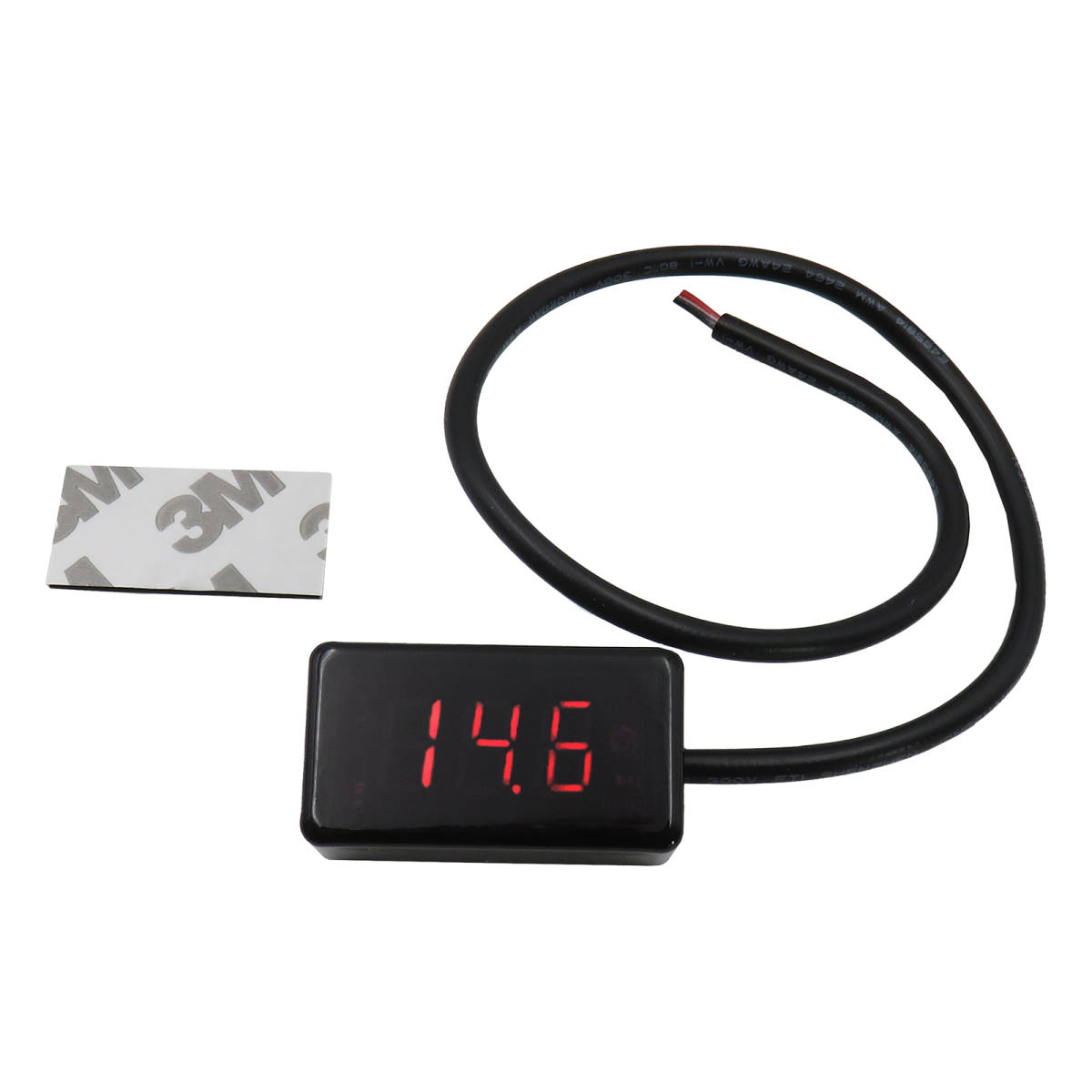 バイク用 ボルトメーター 【赤】コンパクト 小型電圧計 デジタル バッテリー 電圧管理 測定 計測 点検 管理拍卖