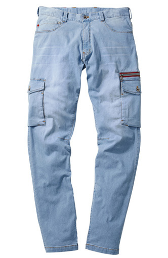 新品即決 JAWIN 56902 新庄剛志 春夏 ストレッチ ノータックカーゴパンツ クールブルー ジャウィン ズボン 自重堂 デニムパンツ拍卖