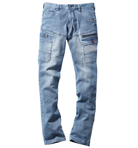 新品即決 JAWIN 57002 春夏 ストレッチノータックカーゴパンツ ヴィンテージブルー ジャウィン デニム ジーパン 自重堂拍卖