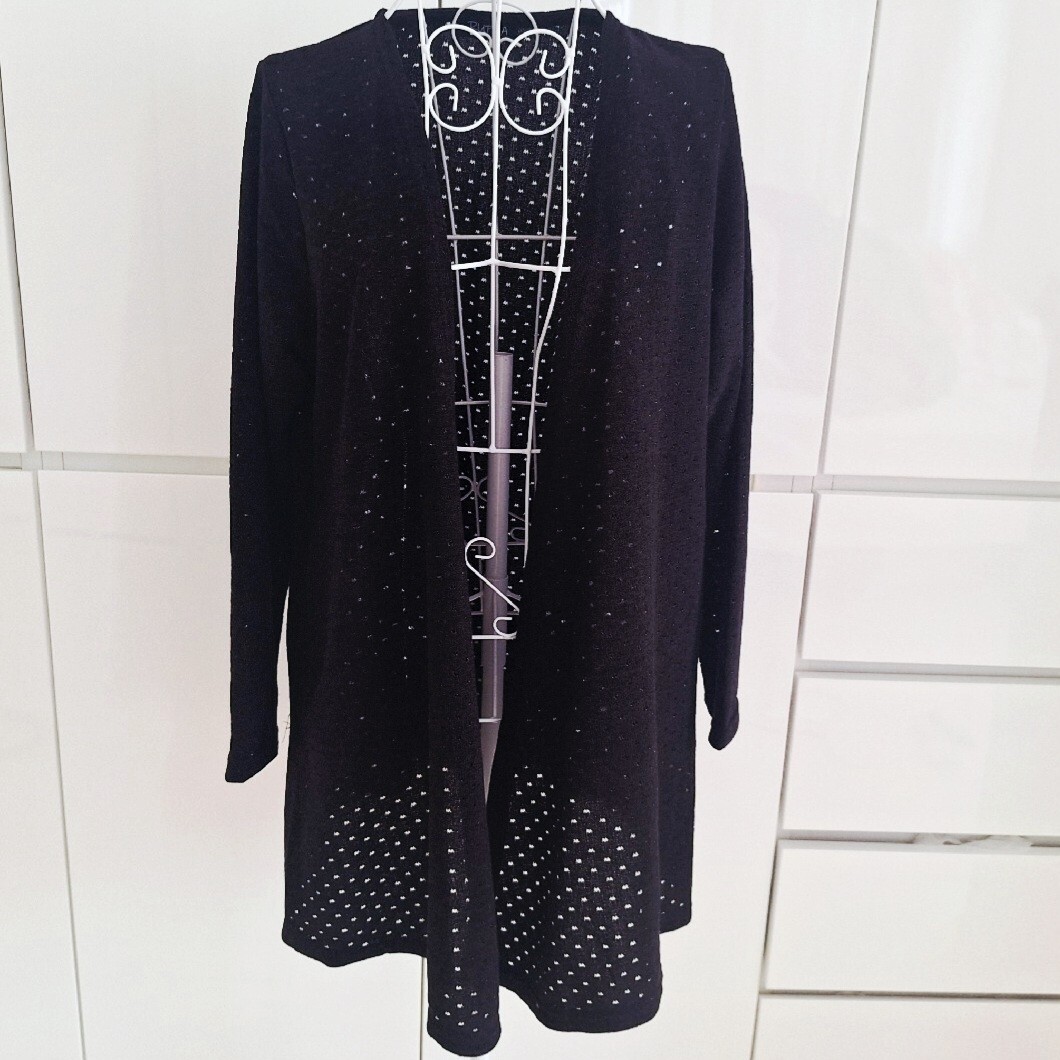 ◆未使用◆RUPUA◆黒◆パンチング◆ロングカーディガン◆M~L◆拍卖