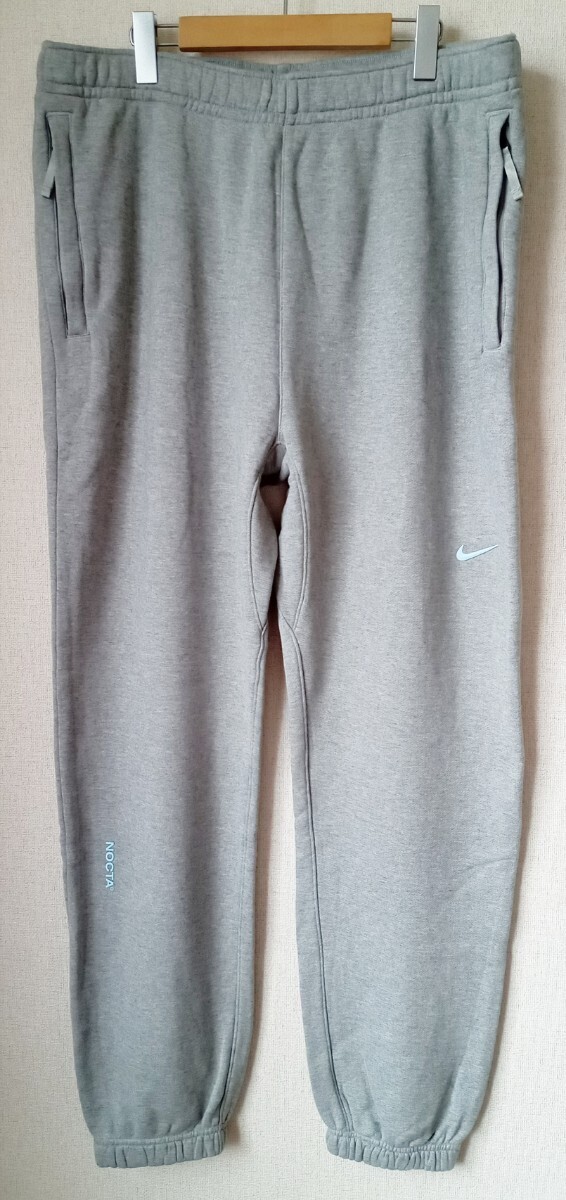 稀少 XXL NIKE NOCTA FLEECE BASKETBALL PANTS GREY DX2839-063 ナイキ ノクタ フリース バスケットボール スウェット パンツ 2022 2XL拍卖