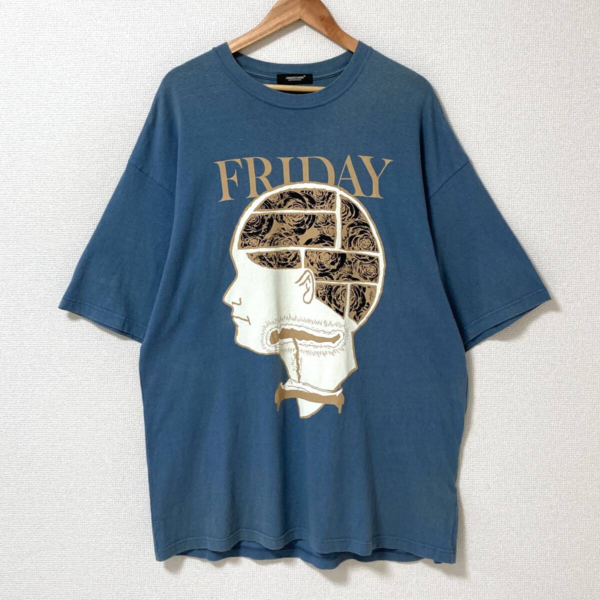 2023SS UNDERCOVER FRIDAY グラフィック ローズ BIG Tシャツ 青 2サイズ アンダーカバー オーバーサイズ 半袖 カットソー Tee archive 1680拍卖