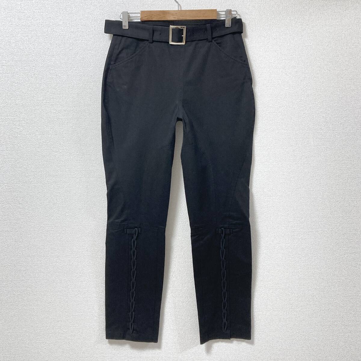 Yohji Yamamoto Femme ベルテッド レースアップ ジョッパーズパンツ ブラック 黒 2サイズ ヨウジヤマモト スラックス archive 5080234拍卖