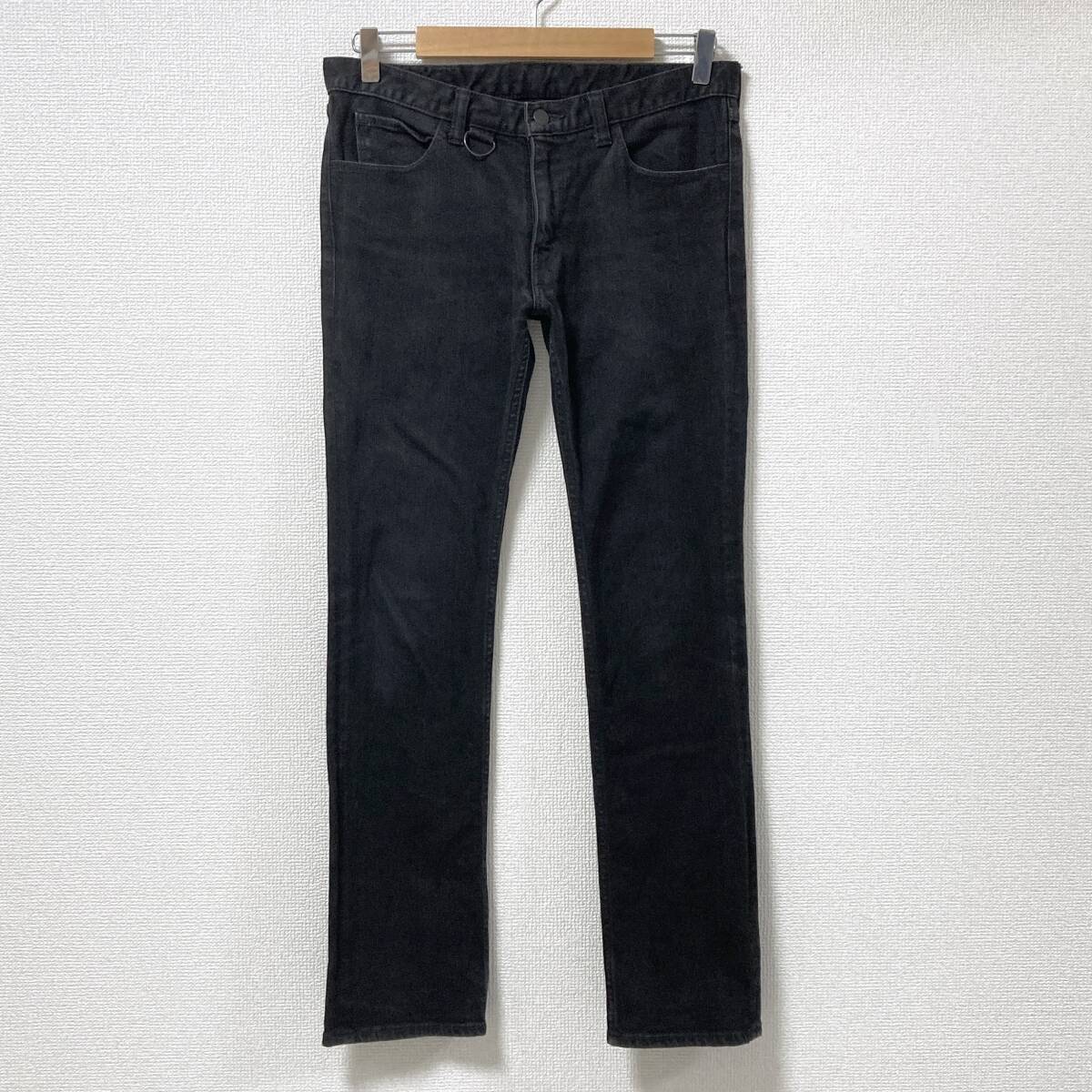 本人期 NumberNine ハート涙 パッチ スキニー デニムパンツ 後染め ブラック 黒 2サイズ ナンバーナイン スリム ジーンズ archive 5070408拍卖