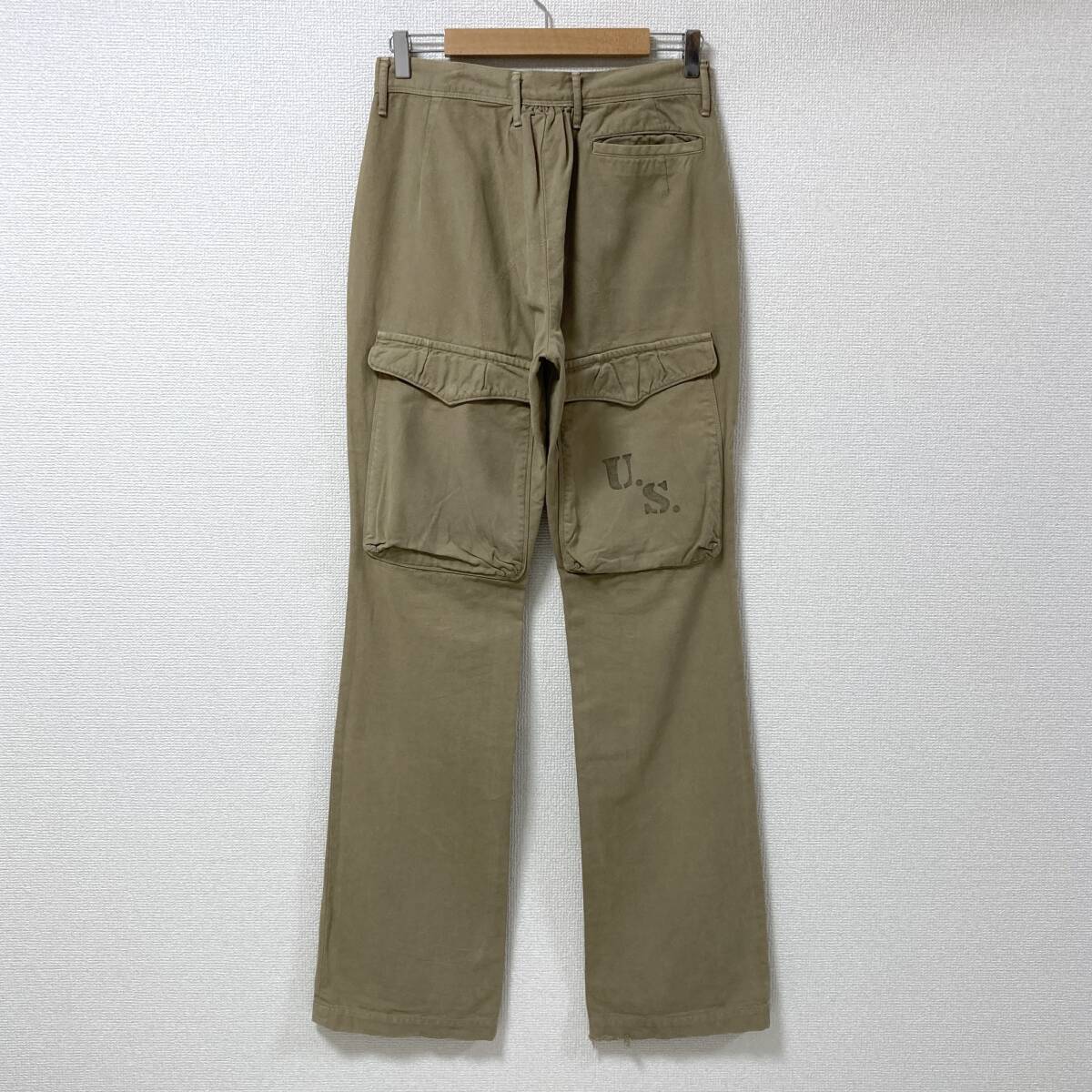 初期 KAPITAL HIRO HIRATA バックポケット カーゴパンツ USステンシル ベージュ Mサイズ キャピタル ミリタリー archive 5070260拍卖