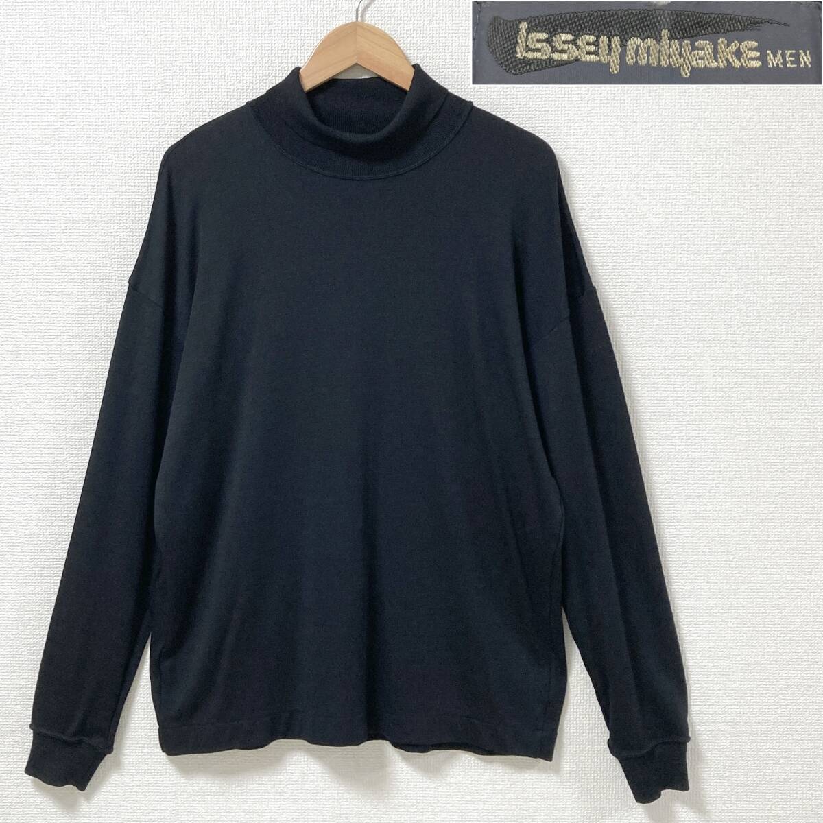 80s 筆タグ ISSEY MIYAKE MEN 薄手 ウール ハイネック ニット カットソー Fサイズ イッセイミヤケメン セーター VINTAGE archive 5070044拍卖