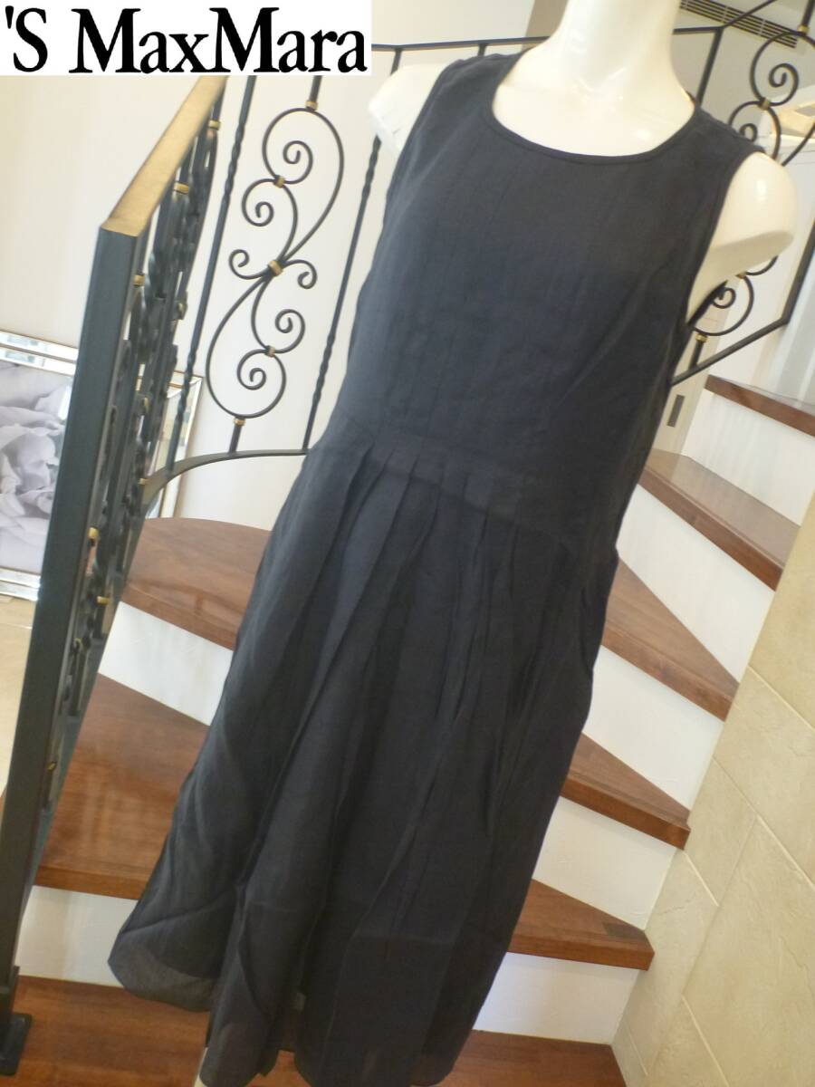 超美品 S Max Mara エス マックスマーラ ★紺 ネイビー ワンピース M相当拍卖