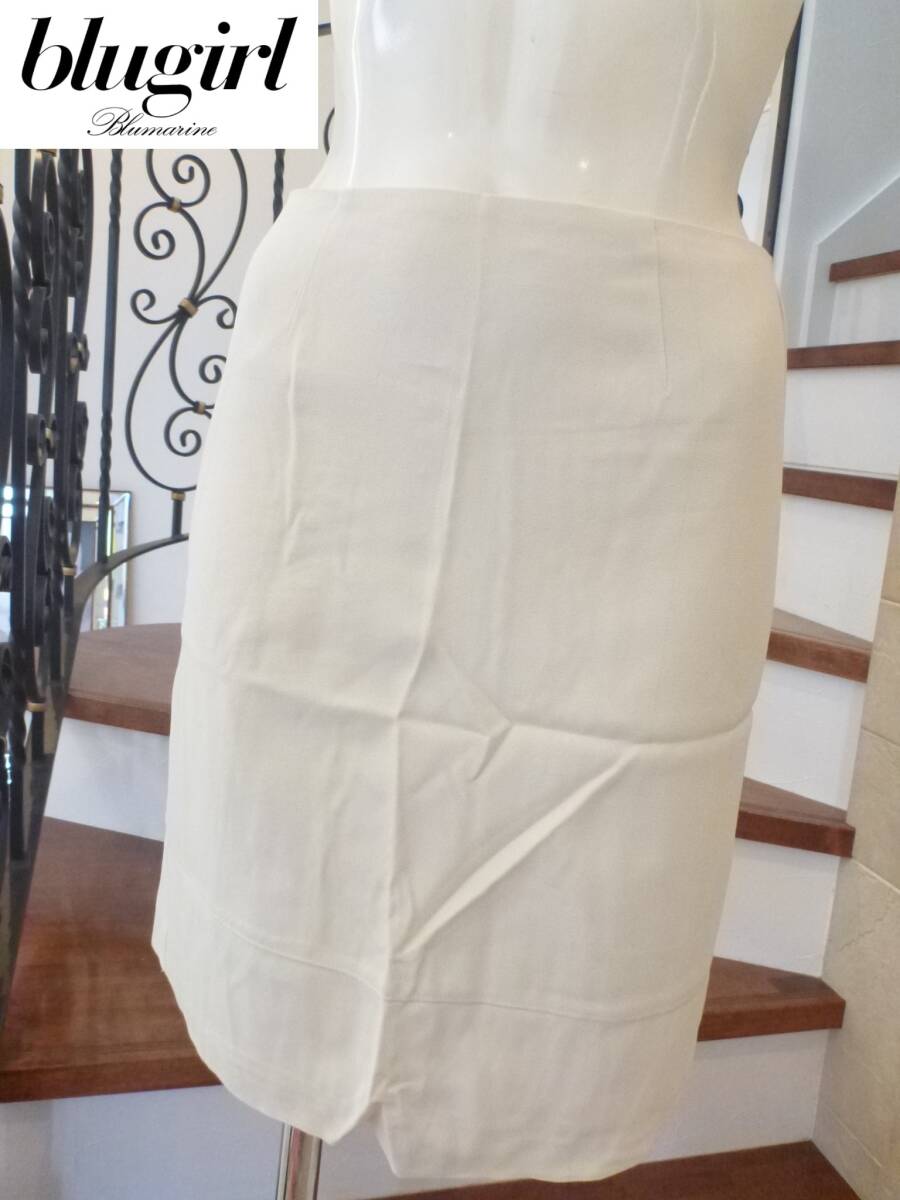 72600円 新品 Blugirl(ブルーガール) ★ブルマリン アイボリー 裾フリルスカート 40 M相当拍卖