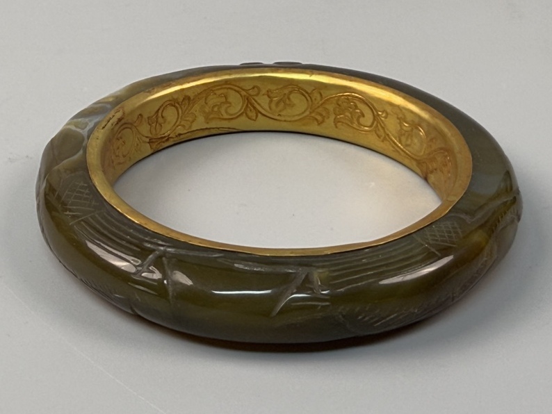 旧 清代 瑪瑙 腕輪 天然石 時代物 文房具 中国古美術 古賞物 古置物 唐物 S79拍卖