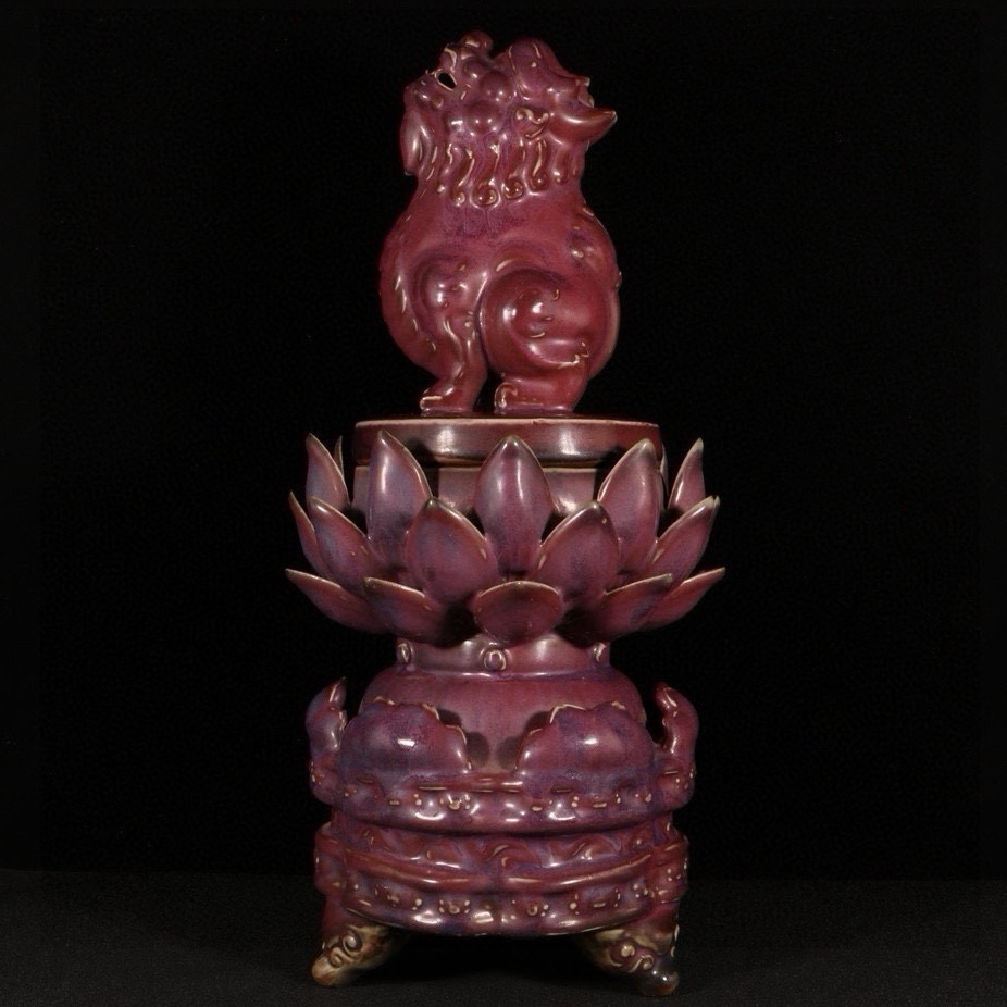 旧 宋 鈞窯 紫色 望天吼 燻炉 唐磁 古陶磁器 陶芸 中国古美術 古賞物 古置物 唐物 S79拍卖