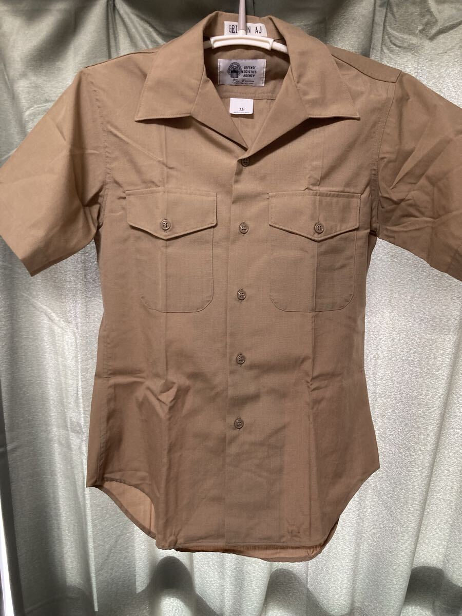 YK-4791 ミリタリー系 中古品 サイズ 15 メンズ 半袖 沖縄 カーキ 海兵隊 米軍 USMC シャツ 軍 放出品 同梱相談可 腕章無し拍卖