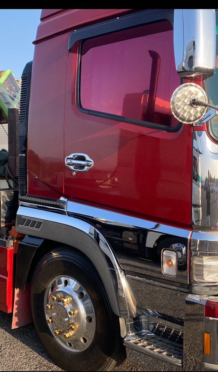 トラック用カット済みフィルム ミラーレッド10 運転席助手席 スーパーグレート プロフィア レンジャー ギガ クオン その他拍卖