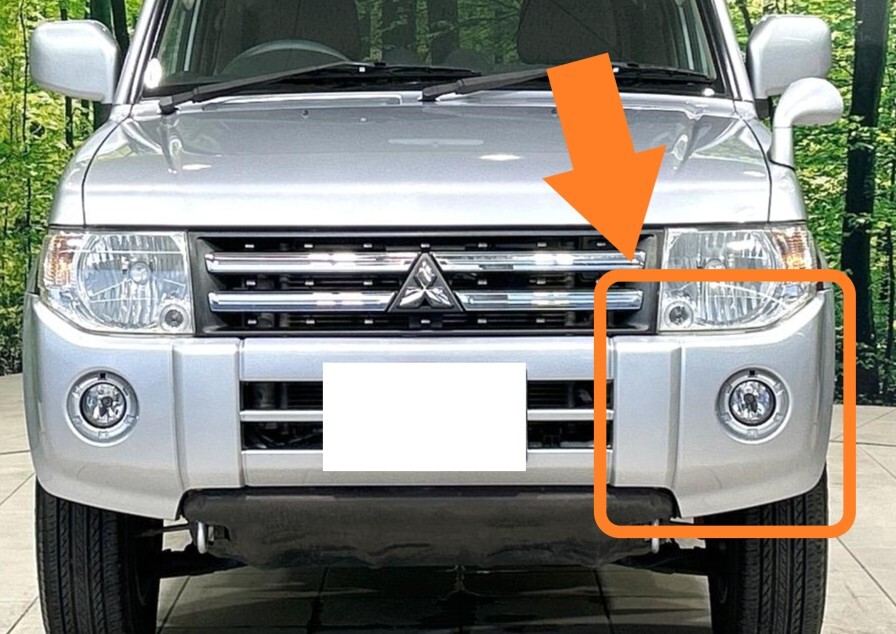 三菱 ミツビシ パジェロミニ H53 H58 ターボ 未使用 純正 2008-2012 フロント バンパー コーナー ガーニッシュ 左 シルバー B0730-2拍卖