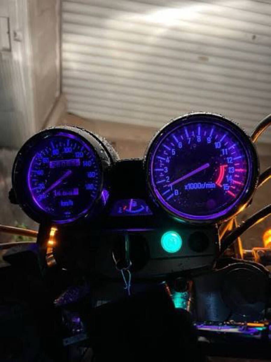 スピードメーター タコメーター メーターパネル LEDメーター球Set 紫 パープル ゼファー400 ZEPHYR 対応 c3 c4 c5 対応拍卖