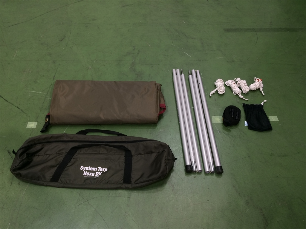 下松)OGAWA オガワ 小川キャンパル System Tarp Hexa DX システムタープ ヘキサ DX ベタつき・劣化あり ◆★J250927R07B NJ27A拍卖