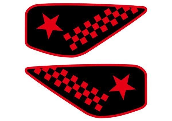 TW200/225用 タンク デカール カジュアルドレスアップ カスタム ブラック/レッド拍卖