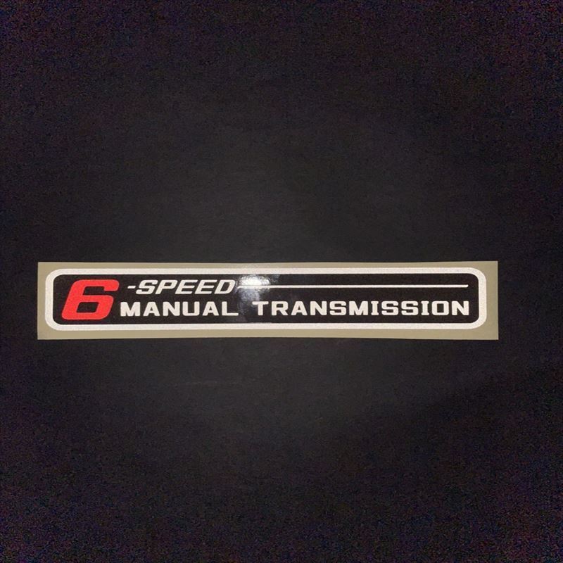 (反射)6速マニュアルステッカー レッド ミッション 6MT 坂道注意 注意書き かっこいい拍卖