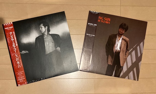 ■送料無料■ LPレコード 矢沢永吉 「TEN YEARS AGO」 ・ 「RISING SUN」 どちらも帯付き 2枚まとめて (中古品)拍卖