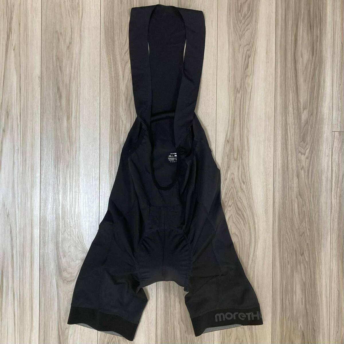 送料230★モーゼン Lサイズ メンズ 3Dパッド付 ビブパンツ/ビブショーツ/レーサーパンツ Morethan ロゴ&マーク 中古 良質品 n631 ブラック拍卖
