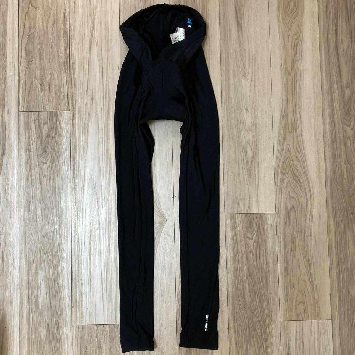 送料230★美品 シマノ Mサイズ メンズ 裏起毛無し 3Dパッド付き レーサータイツ ロング丈サイクルタイツ SHIMANO ロゴ 良質品 913 ブラック拍卖
