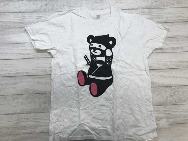 グラニフ Design Tshirts Store graniph キャラクター ユニーク ニンジャコントロールベア 忍者 くま 半袖Tシャツ メンズ 綿100% L 白拍卖