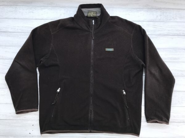 AIGLE エーグル レトロ アウトドア 古着 フリース ジップアップ ジャケット メンズ ポリエステル98% ポリウレタン2% L 茶色拍卖