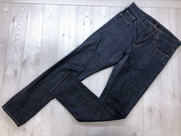 ユニクロ UNIQLO +J ジルサンダー JIL SANDER ワンウォッシュ 赤耳セルビッジ ストレート ジーンズ デニム パンツ レディース 26 紺拍卖
