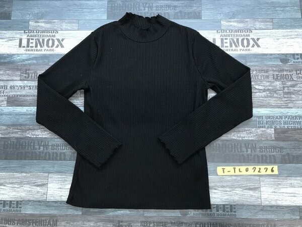 INGNI イング レディース ハイネック リブ カットソー M 黒拍卖
