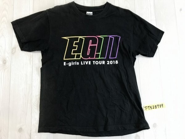 E-girls LIVE TOUR 2018 メンズ レディース プリント 半袖Tシャツ M 黒拍卖