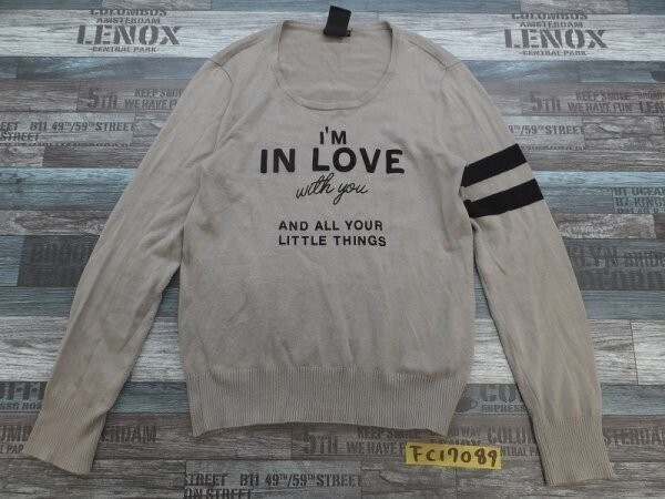 DOUBLE STANDARD CLOTHING ダブルスタンダードクロージング レディース フロッキープリント ニットソー 32 グレー黒拍卖