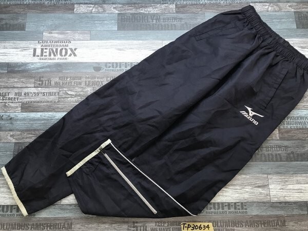 MIZUNO ミズノ メンズ ロゴ刺繍 裾ジップ ポリエステル シャカシャカパンツ M 紺拍卖