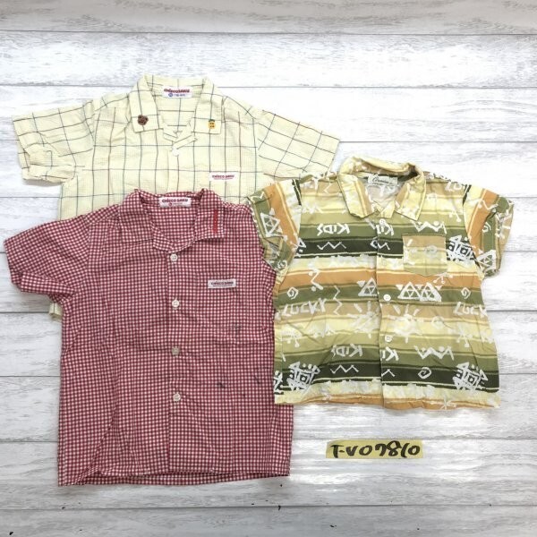 CHIECO SAKU チエコサク ミキハウス他 キッズ チェック エスニック 半袖シャツ3点セット まとめ売り 90 赤黄色拍卖