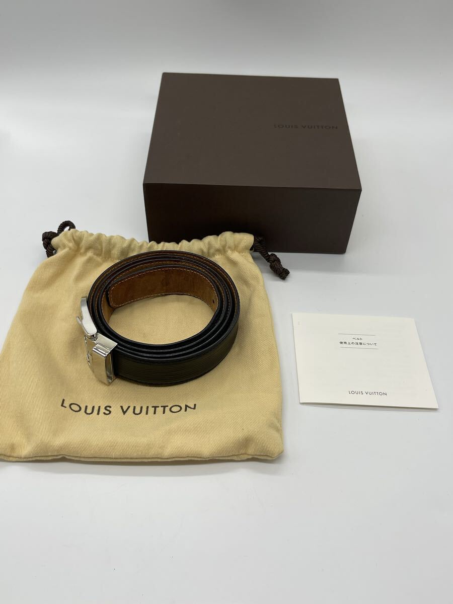 ルイヴィトン サンチュール アリゼ エピレザー ベルト M6833 100/40 Louis Vuitton Ceinture Aliz Epi Leather Belt M6833 Black 100/40拍卖