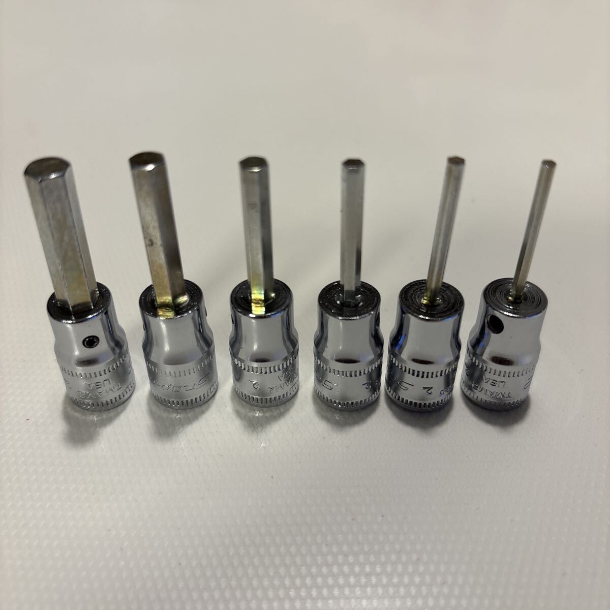 未使用!Snap-on スナップオン 1/4 SQ HEX ビット 6角スタンダード ソケット1992年製 6個セット TMAM6(6mm).5.4.3.2,5.2(mm) 希少!拍卖