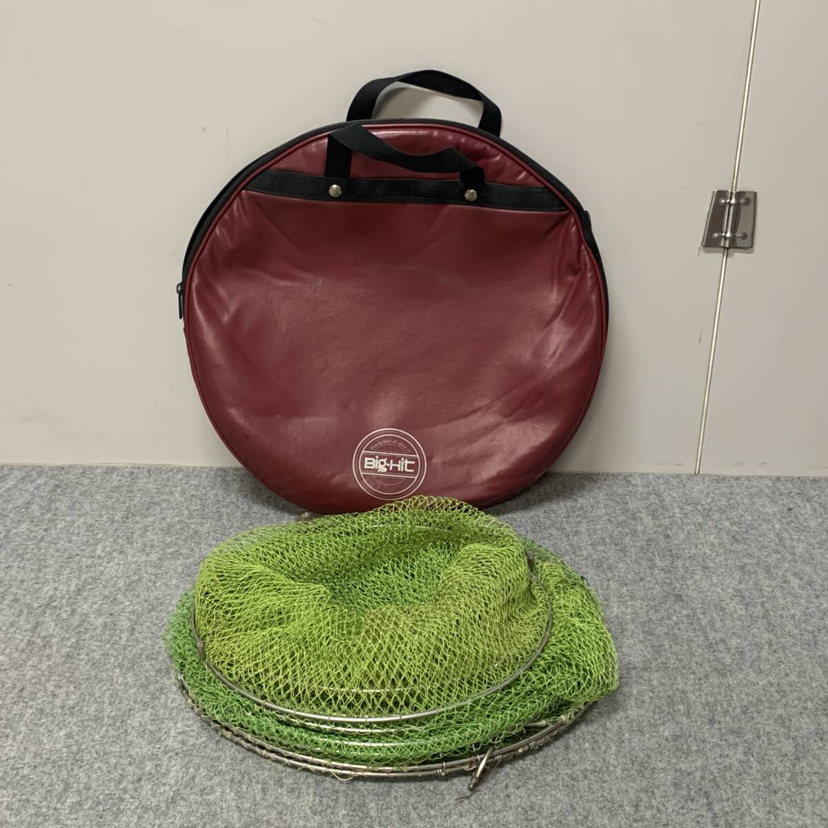 7y2315 魚釣り 活かし スカリ 6段 魚取り 網 びく 全長 約210cm 下の部分 直径 約39cm カバー付 魚 釣り フィッシング 現状拍卖